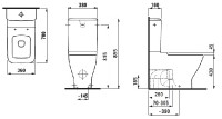 Laufen PALACE stojící kombinační mísa hluboké splachování, Vario odpad, bílá   H8247060000001